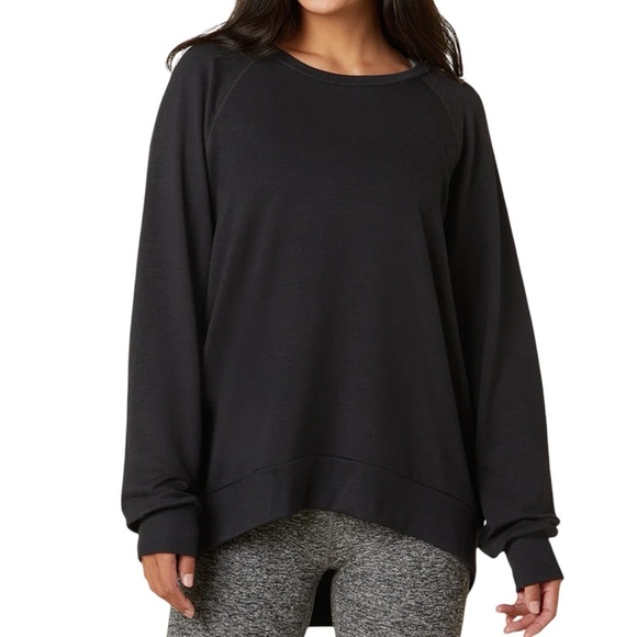 Beyond Yoga Cozy Fleece Saturday Oversized Pullover Womens Size Small Black Soft - Picture 1 of 8